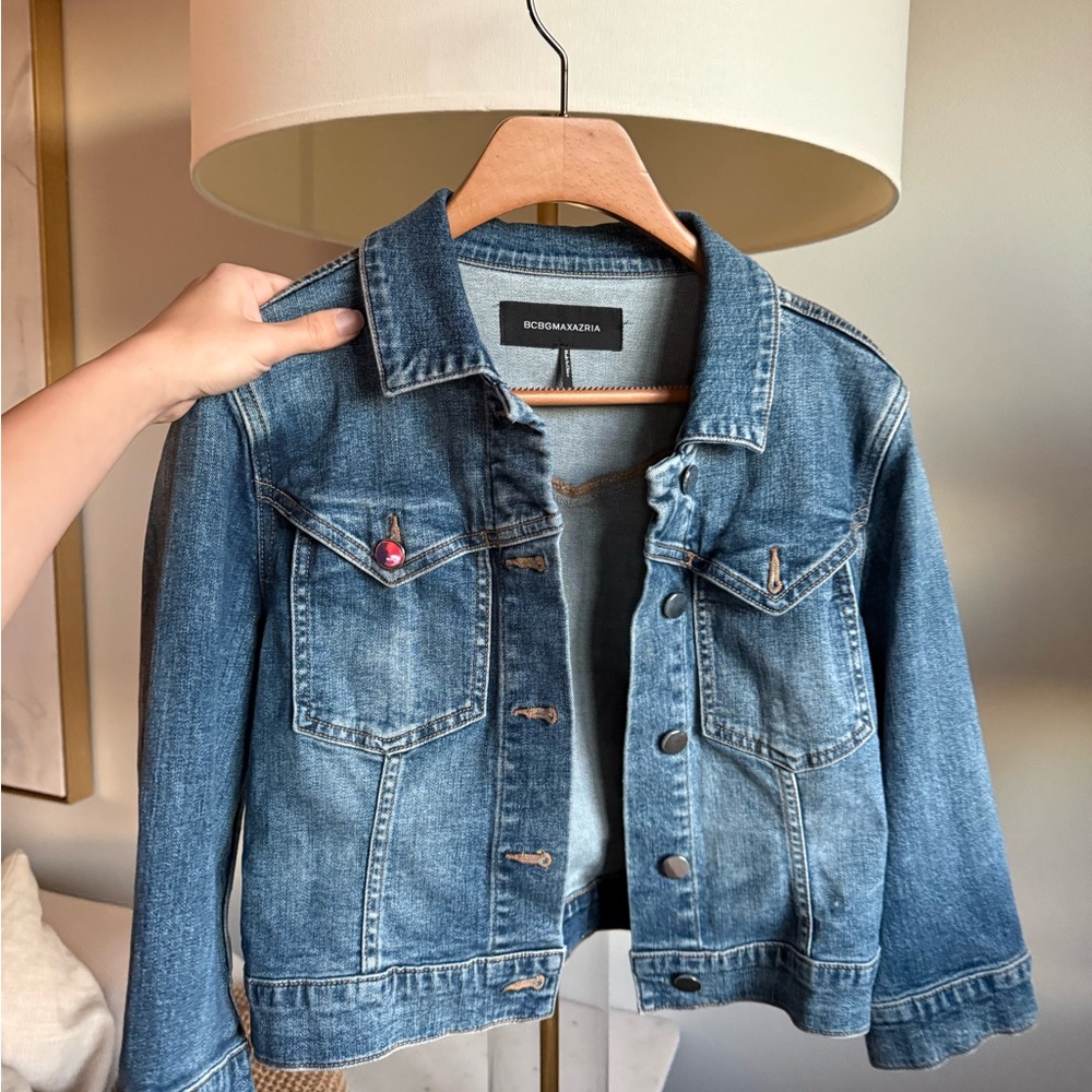 BCBGMaxAzria Classic Blue Denim Jacket
